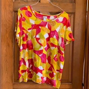 A Chico’s multicolor top- 3/20